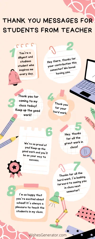 55 Thank You Messages For Students From Teacher